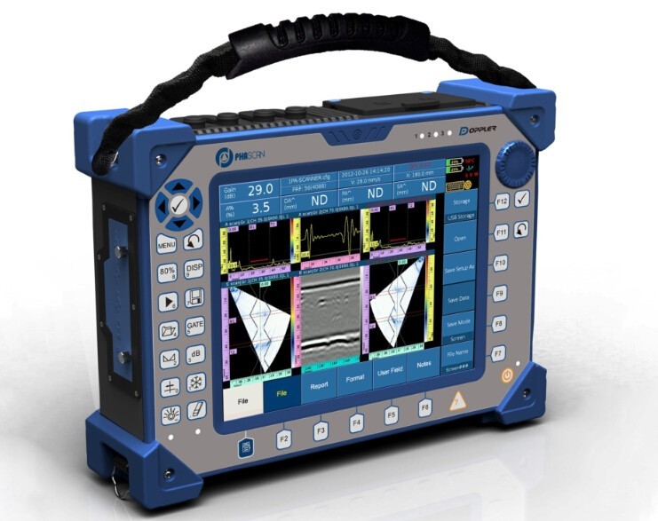 Phascan — phased array flaw detector with TOFD