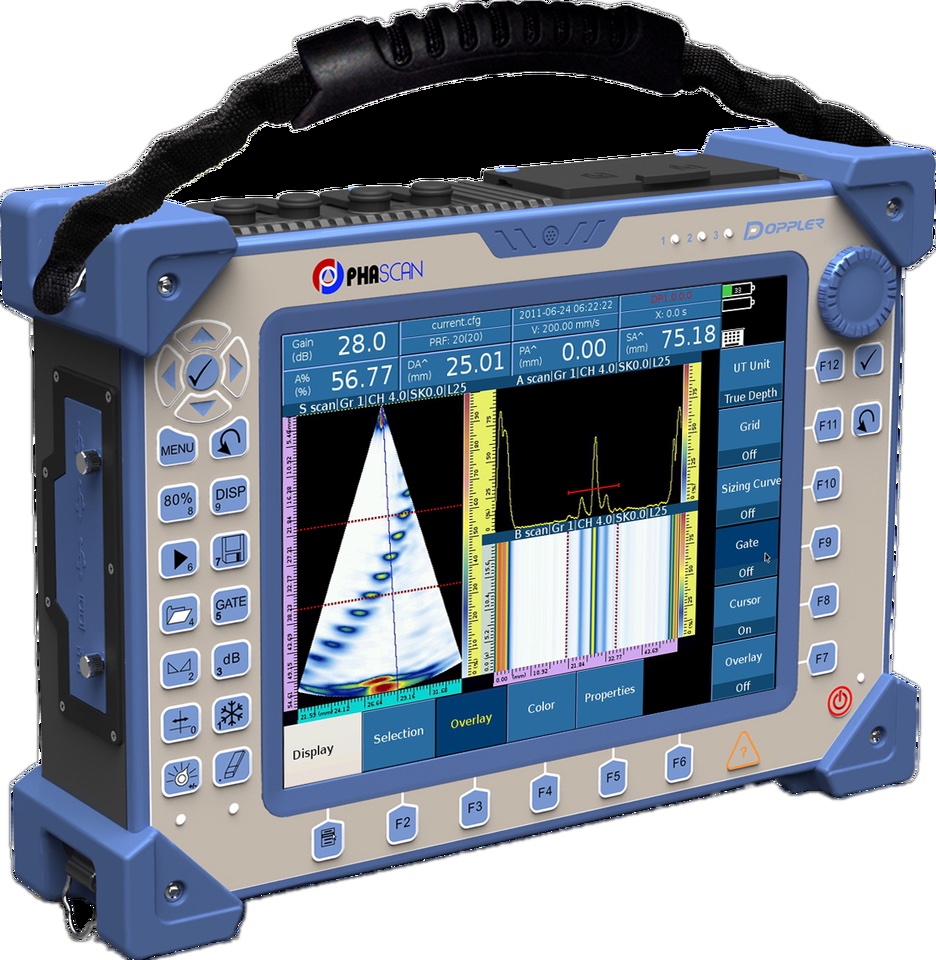 Phascan — phased array flaw detector with TOFD